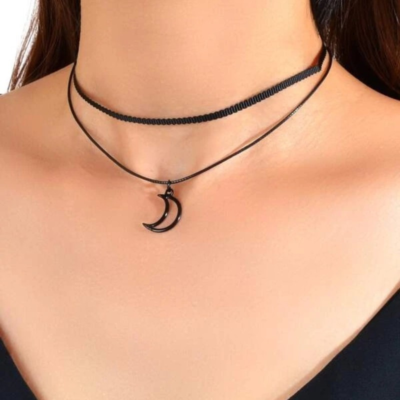 Minimalist Retro Collarbone Necklace Four Seasons Star Moon